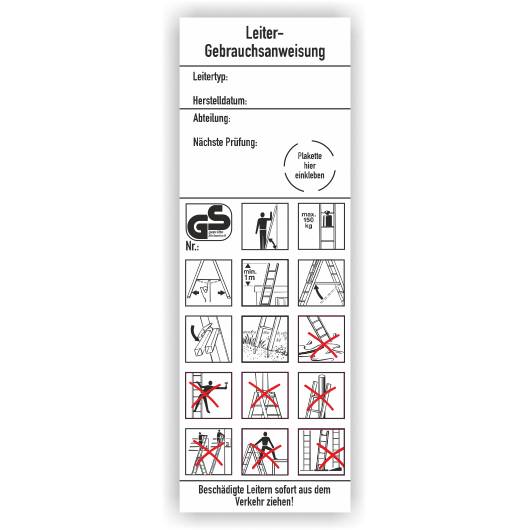 Leiter-Gebrauchsanweisung gemäß DGUV Information 208-016, (BGI694)-0