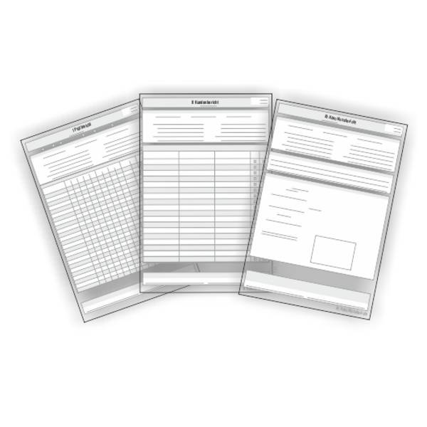 Prüfbericht - Wiederholungsprüfung im Set, 3-teilig (25 Satz)