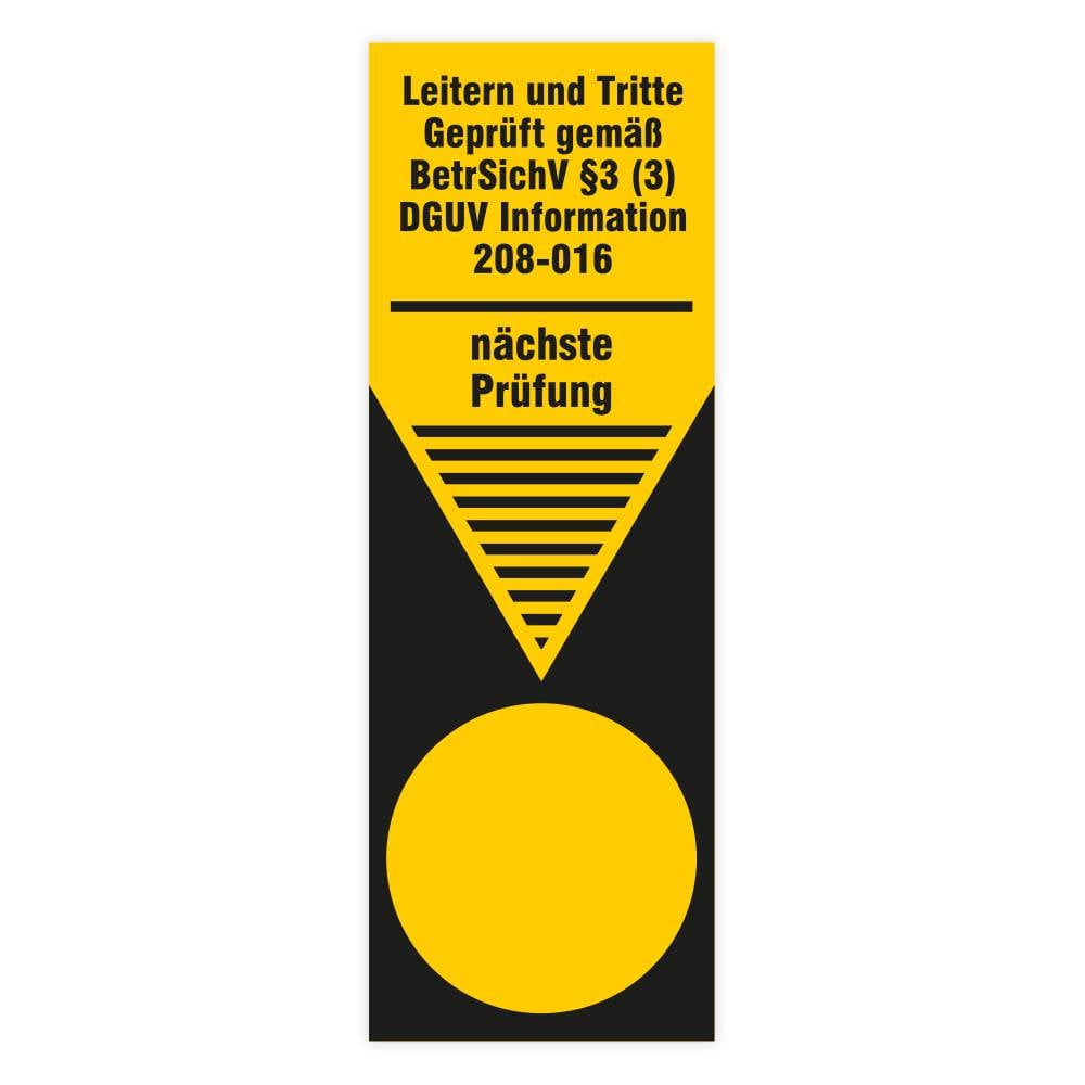 Grundplakette Leitern u. Tritte - Geprüft gemäß BetrSichV §3 (3) DGUV Info. 208-016, nä. Prüfung-0