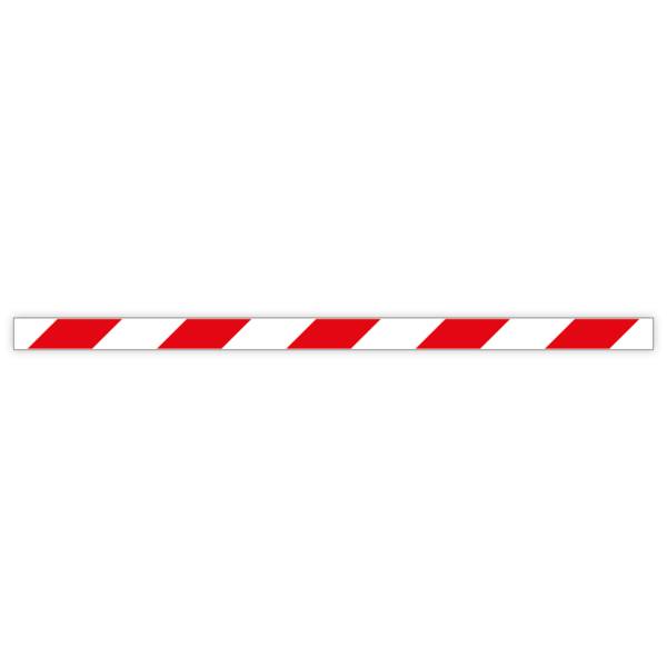 Warnmarkierung aus Kunststoff, rot/weiß, rechtsweisend, 50x980 mm