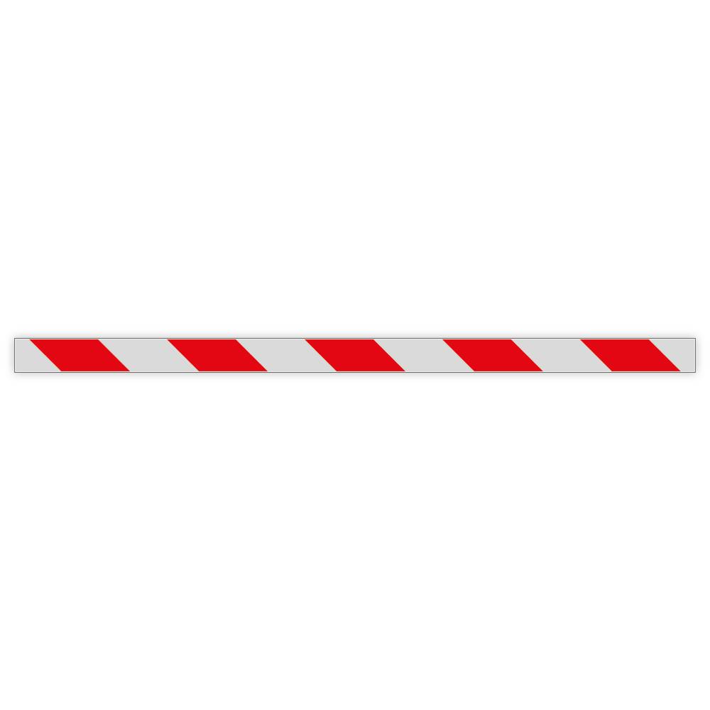 Warnmarkierung aus Kunststoff, rot/weiß reflektierend, linksweisend, 50x980 mm-0