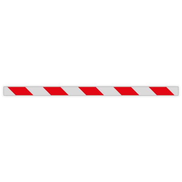 Warnmarkierung aus Kunststoff, rot/weiß reflektierend, linksweisend, 50x980 mm