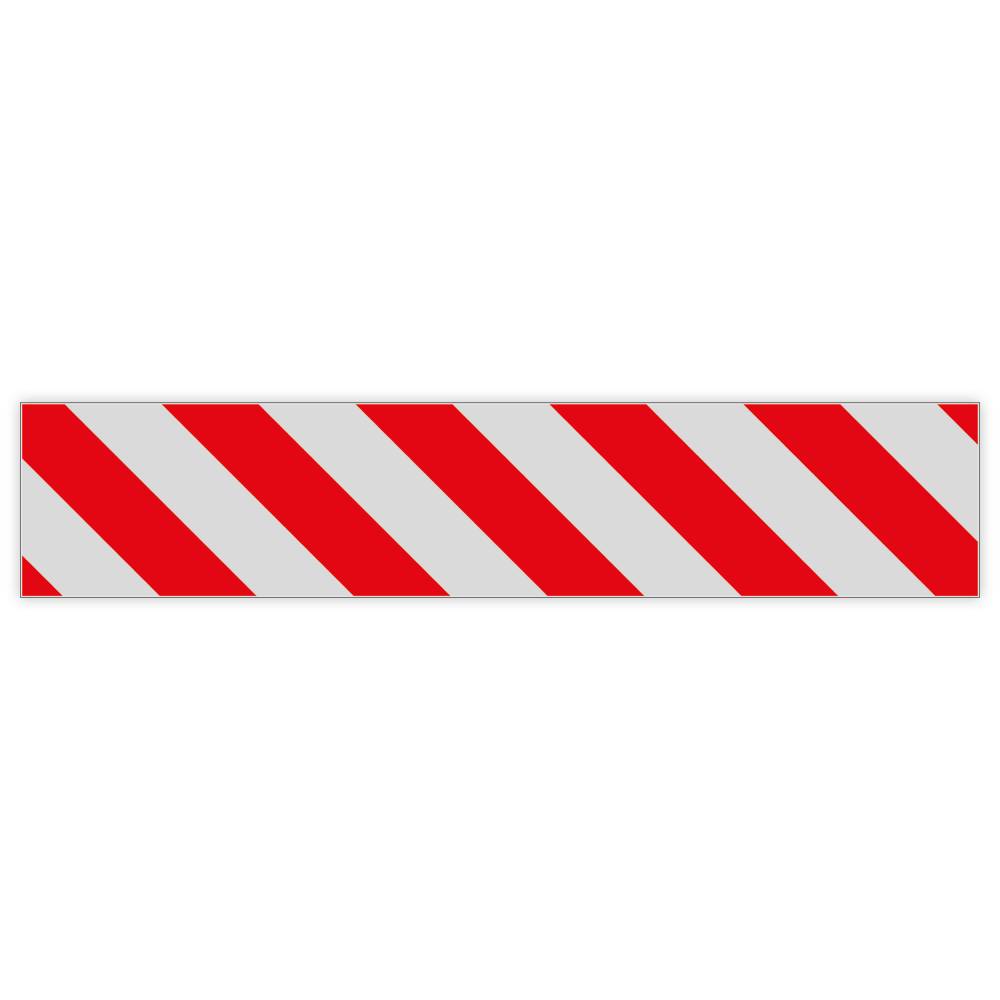 Warnmarkierung aus Kunststoff, rot/weiß reflektierend, linksweisend, 200x980 mm