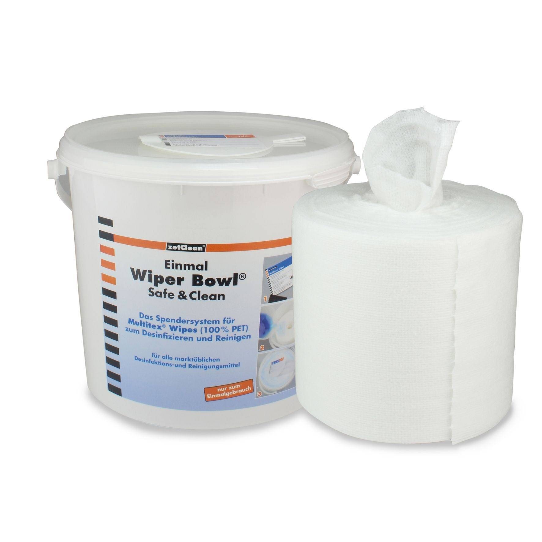 Einmal-Tuchspender Multitex Wipes im Spendereimer, Desinfektionstücher glatt, 30x32 cm-0