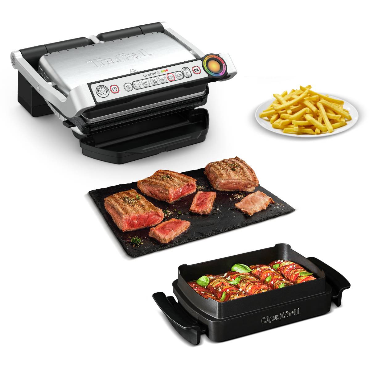 TEFAL OptiGrill+ GC714D - Grill - elektrisch - 600 qcm-2