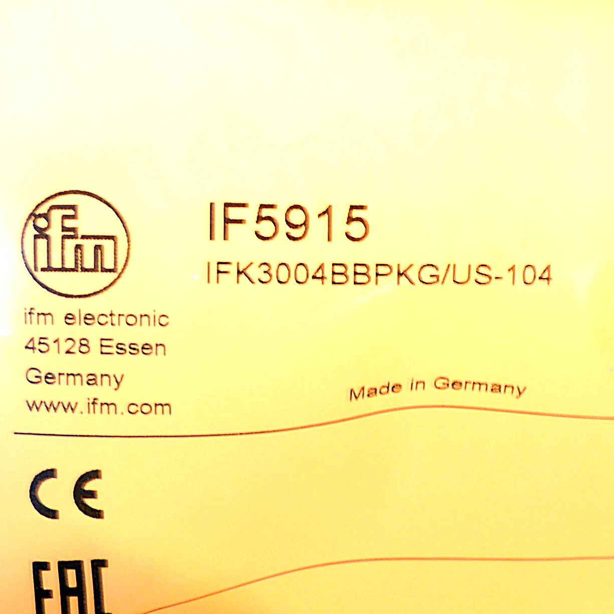 Ifm ifm Induktiver Sensor IF5915 IFK3004BBPKG/US-104 inductive sensor PNP ifm Induktiver Sensor IF5915 IFK3004BBPKG/US-1-1