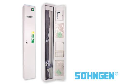 Stehschrank NovoLine4 mit Krankentrage, Verbandskasten , Decken und Tragelaken-1