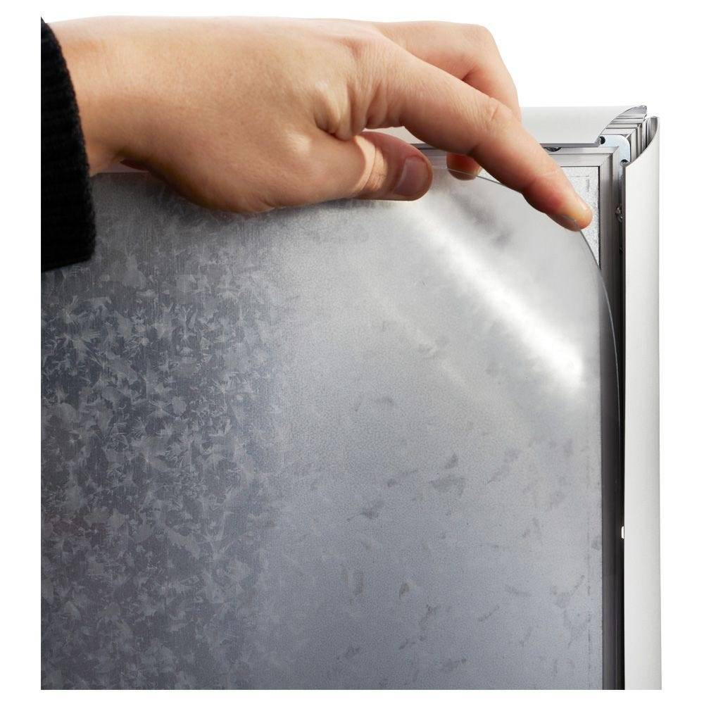 Klapprahmen DIN A3, B1 zertifiziert, 25 mm Rahmenprofil, spitze Ecken, silber-1