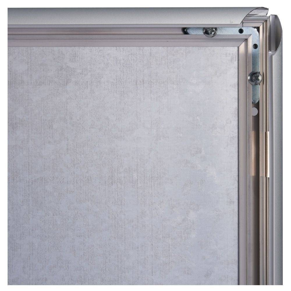 Klapprahmen DIN A3, B1 zertifiziert, 25 mm Rahmenprofil, spitze Ecken, silber-2