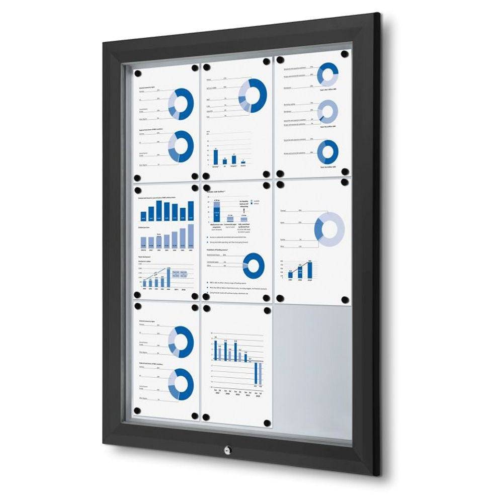 Schaukasten zur Wandmontage/ Pfostenaufstellung Außenbereich, 9x DIN A4, schwarz-0