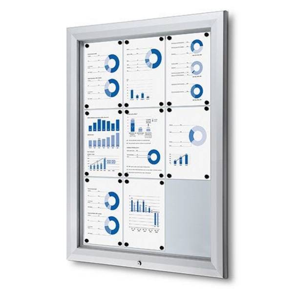 Schaukasten zur Wandmontage/ Pfostenaufstellung Außenbereich, 9x DIN A4