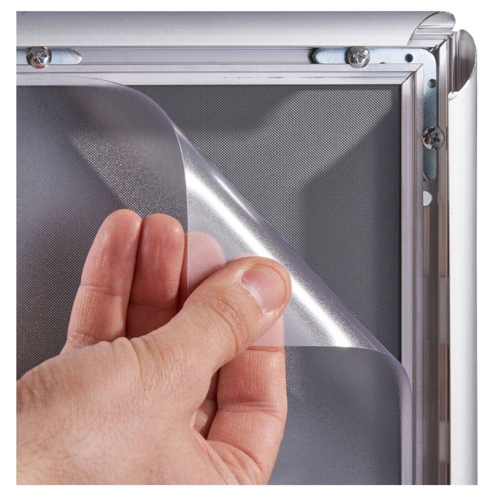Klapprahmen DIN A4 mit Sicherheitsprofil 25 mm, silber eloxiert, spitze Ecken-2