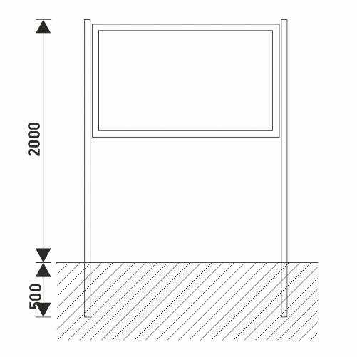 Pfostenpaar zum Einbetonieren, 2504 mm lang-0