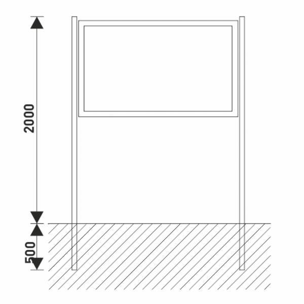Pfostenpaar zum Einbetonieren, 2504 mm lang