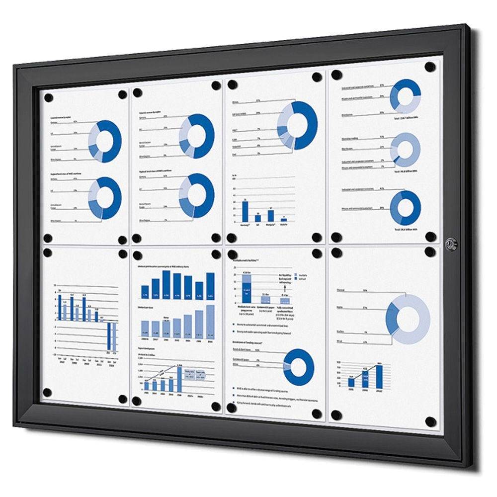 Schaukasten zur Wandmontage, Indoor/Outdoor verschließbar, 8x DIN A4, schwarz-0