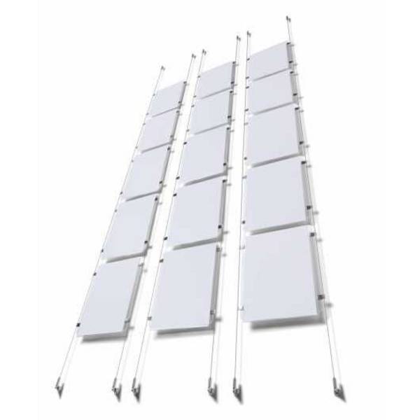 Drahtseil-Infosystem mit 5 DIN A4 Acryltaschen
