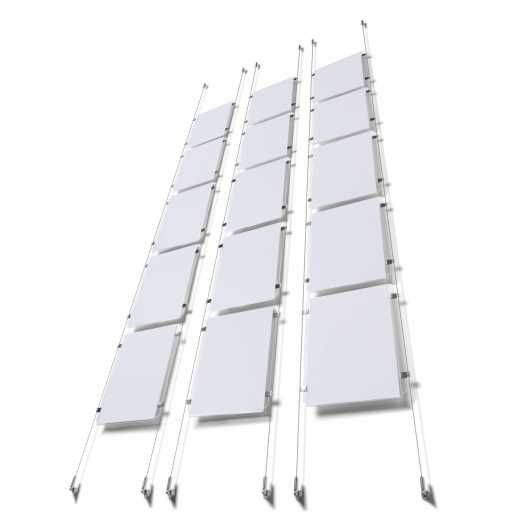 Drahtseil-Infosystem mit 5 DIN A4 Acryltaschen-0