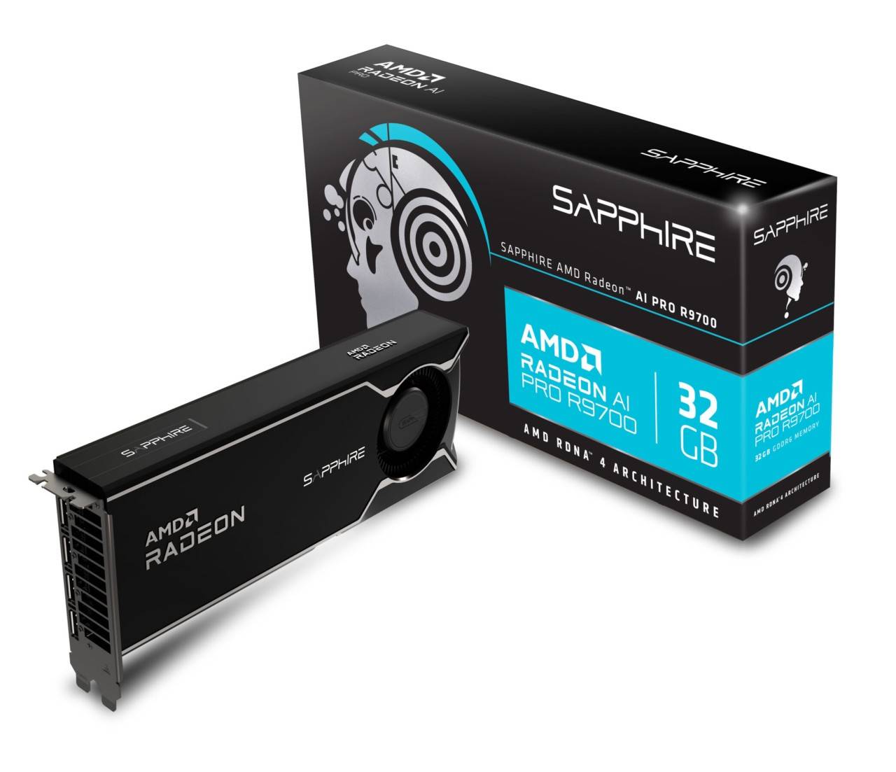 Sapphire AMD RADEON AI PRO R9700, Radeon AI PRO R9700, 32 GB, GDDR6, 256 Bit, PCI Express x16 5.0, 1 Lüfter-2