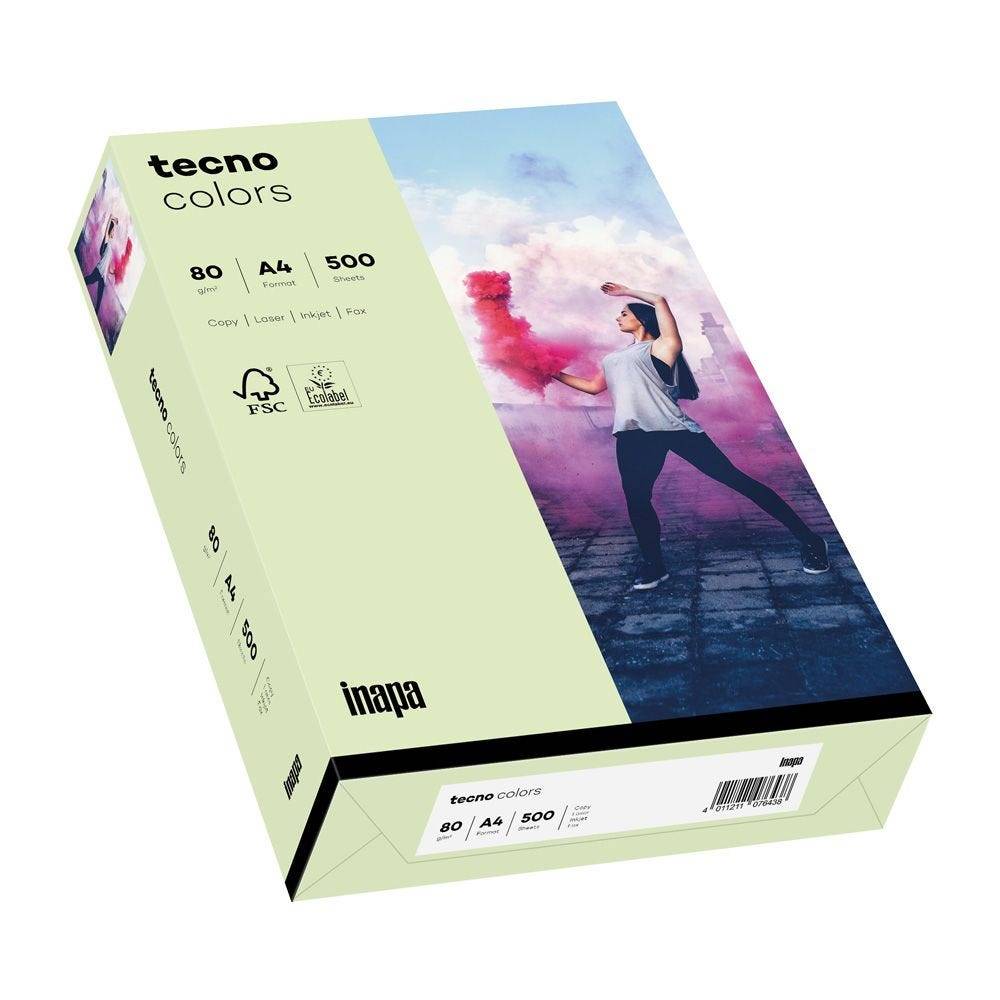 Druckerpapier tecno®colors, hellgrün, DIN A4 80 g/m² , 500 Blatt-0