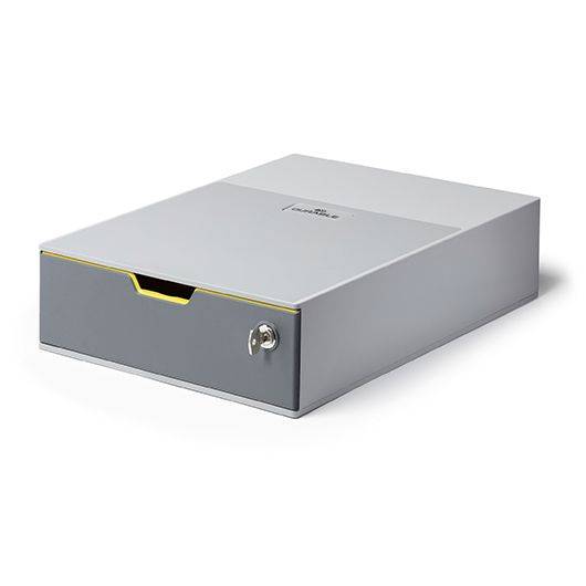 Schubladenbox VARICOLOR SAFE, 1 farbige Schublade, abschließbar, grau-0