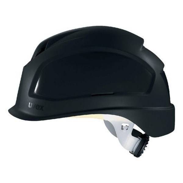 uvex Schutzhelm pheos B-S-WR, Innenausstattung mit Drehradsystem, kurzer Schirm, schwarz