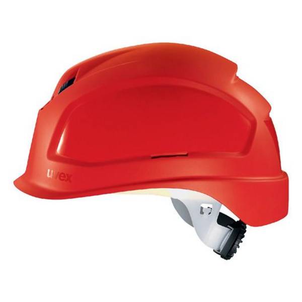 uvex Schutzhelm pheos B-S-WR, Innenausstattung mit Drehradsystem, kurzer Schirm, rot