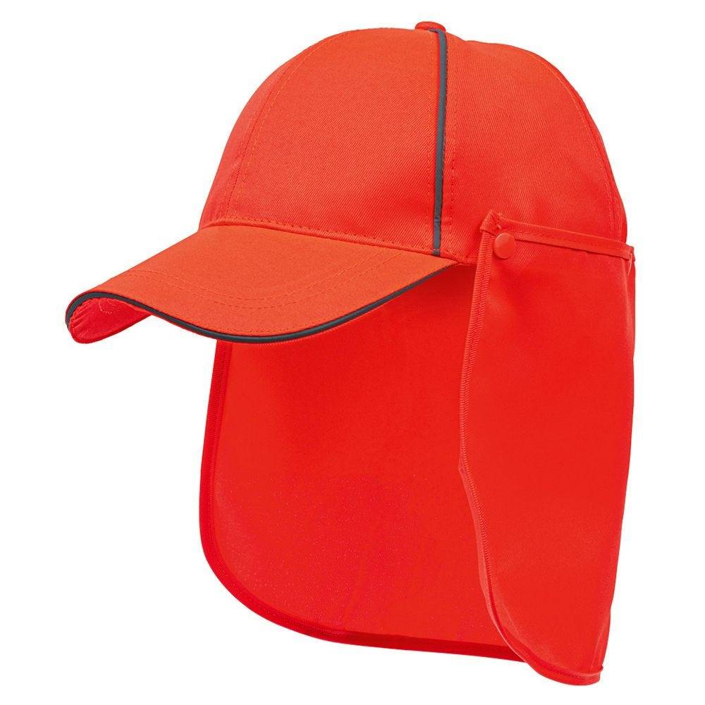 UV-CAP, Kappe mit abnehmbaren Nackenschutz, fluoreszierend orange, UPF 40+, Polyester-0