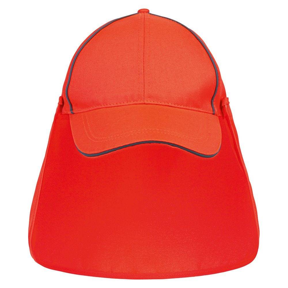 UV-CAP, Kappe mit abnehmbaren Nackenschutz, fluoreszierend orange, UPF 40+, Polyester-1