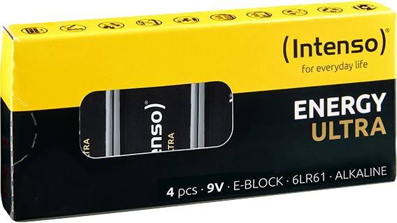 Intenso Batterie Alkaline, E-Block, LR61, 9 Volt – Energy Ultra (4er Pack)-0