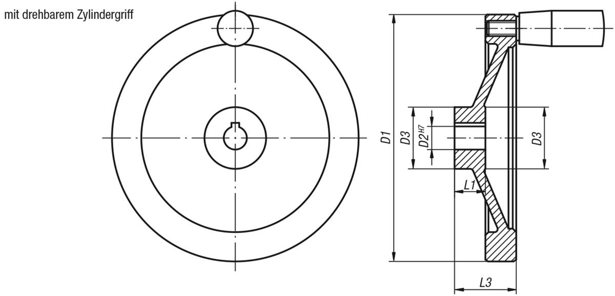 Norelem 06275-41100X10, Scheibenhandrad Passbohrung, Alum.-1