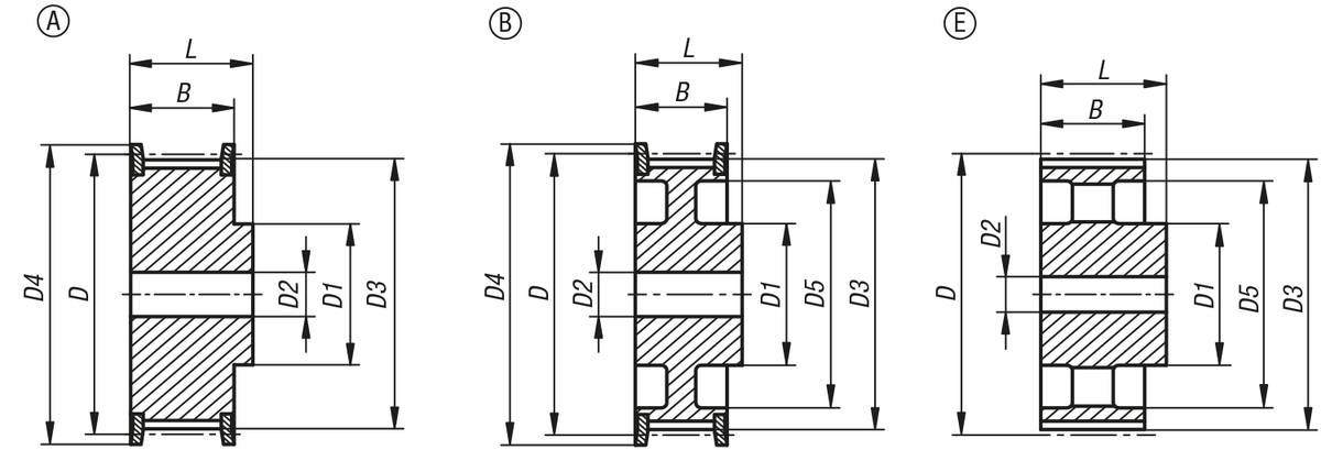 Norelem 22004-0830018, Zahnriemenscheibe Stahl, phosphatiert-1