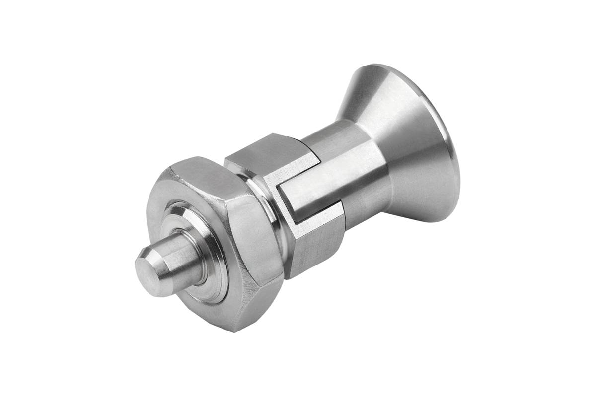Norelem 03089-178410, Arretierbolzen mit Rastnut, Edelstahl, blank-0