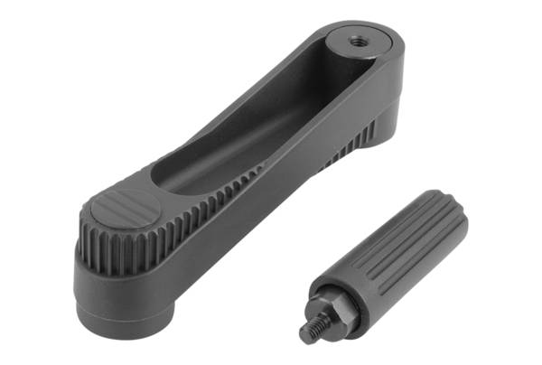 Norelem 06500-43126, Handkurbel Innenvierkant, Thermoplast, schwarzgrau RAL 7021
