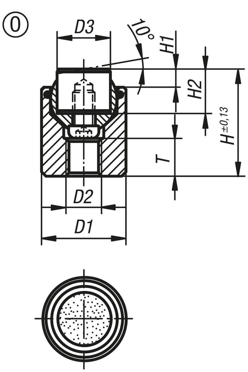 Norelem 02003-517X022, Pendelauflage mit O-Ring, Vergütungsstahl-1