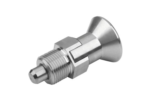 Norelem 03089-067410, Arretierbolzen mit Rastnut, Edelstahl, vernickelt