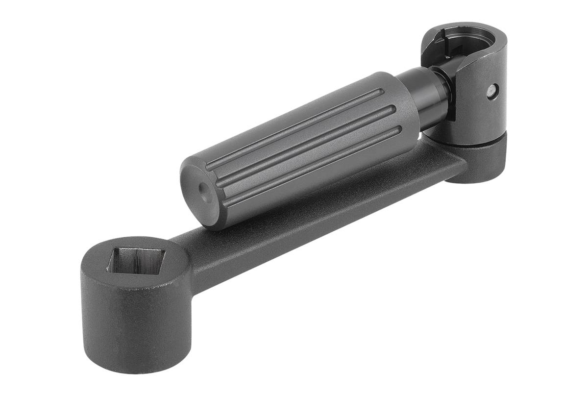 Norelem 06504-22126, Handkurbel Innenvierkant, Alum., schwarz-0