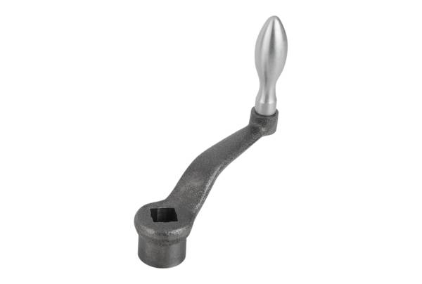 Norelem 06480-108X10, Handkurbel Innenvierkant, Grauguss, gestrahlt