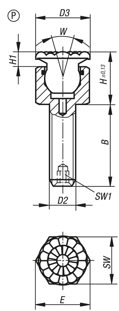 Norelem 02006-610X030, Pendelauflage mit O-Ring, Vergütungsstahl-1