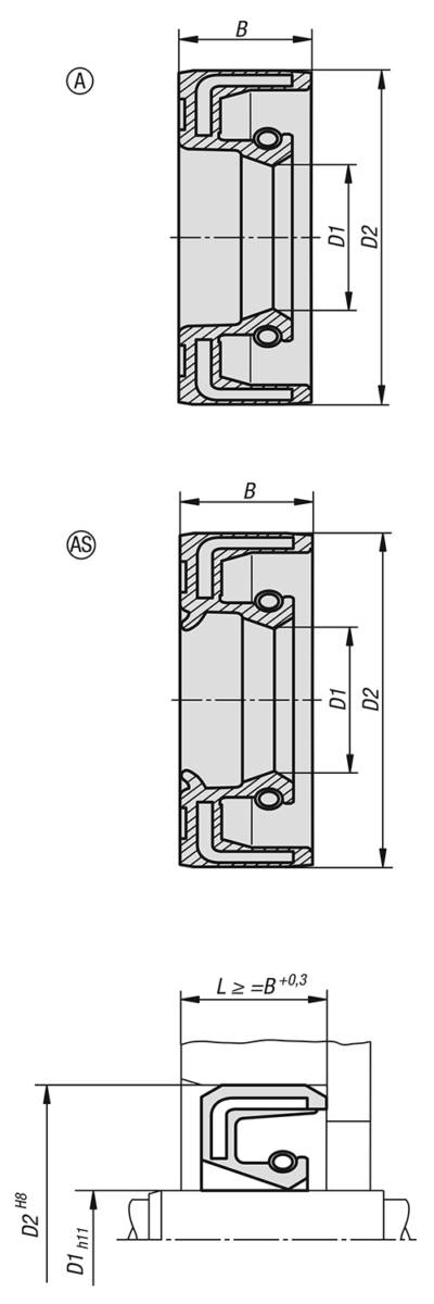 Norelem 23915-11143007, Wellendichtring radial, Nitrilkautschuk-1