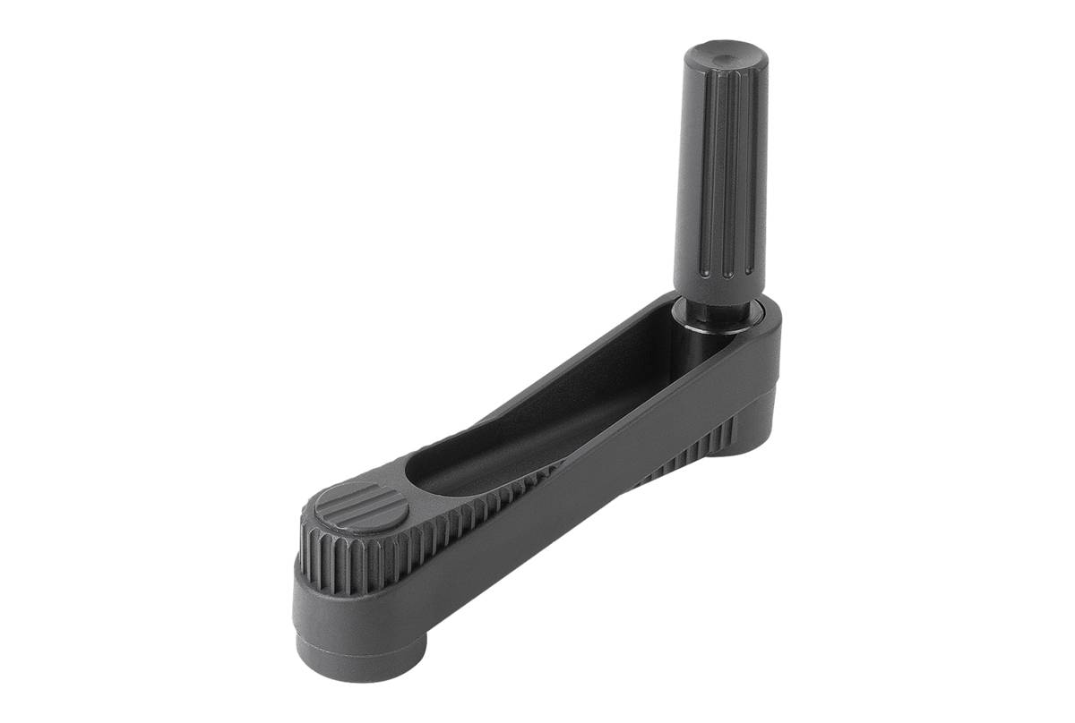 Norelem 06500-32126, Handkurbel Passbohrung, Thermoplast, schwarzgrau RAL 7021-0