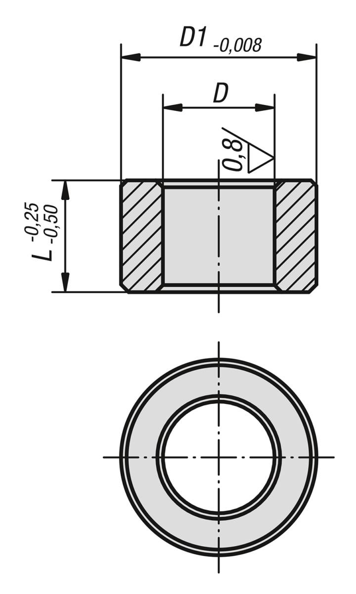 Norelem 03154-02-220020, Zentrierbuchse Güte II, Edelstahl-1