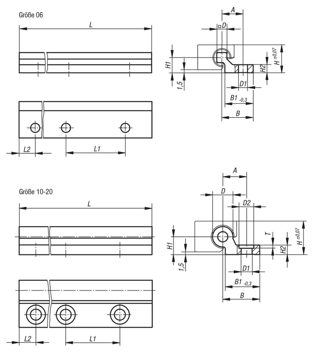 Norelem 21240-11630X4000, Führungsschiene Aluminium-1