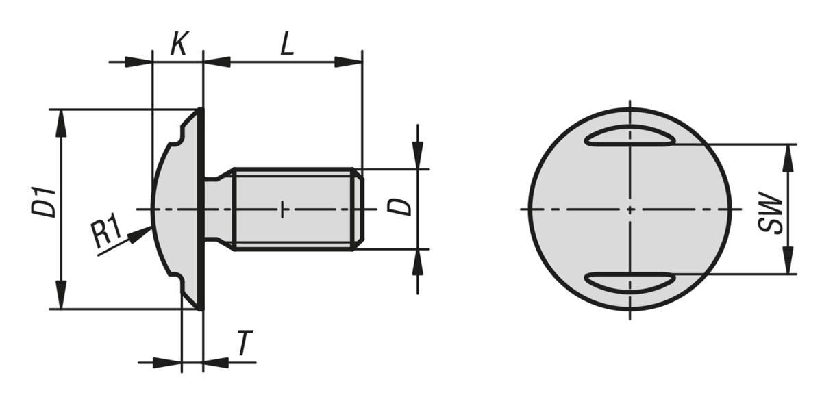 Norelem 07175-02-05X10, Kugelkopfschraube Edelstahl A4, poliert-1