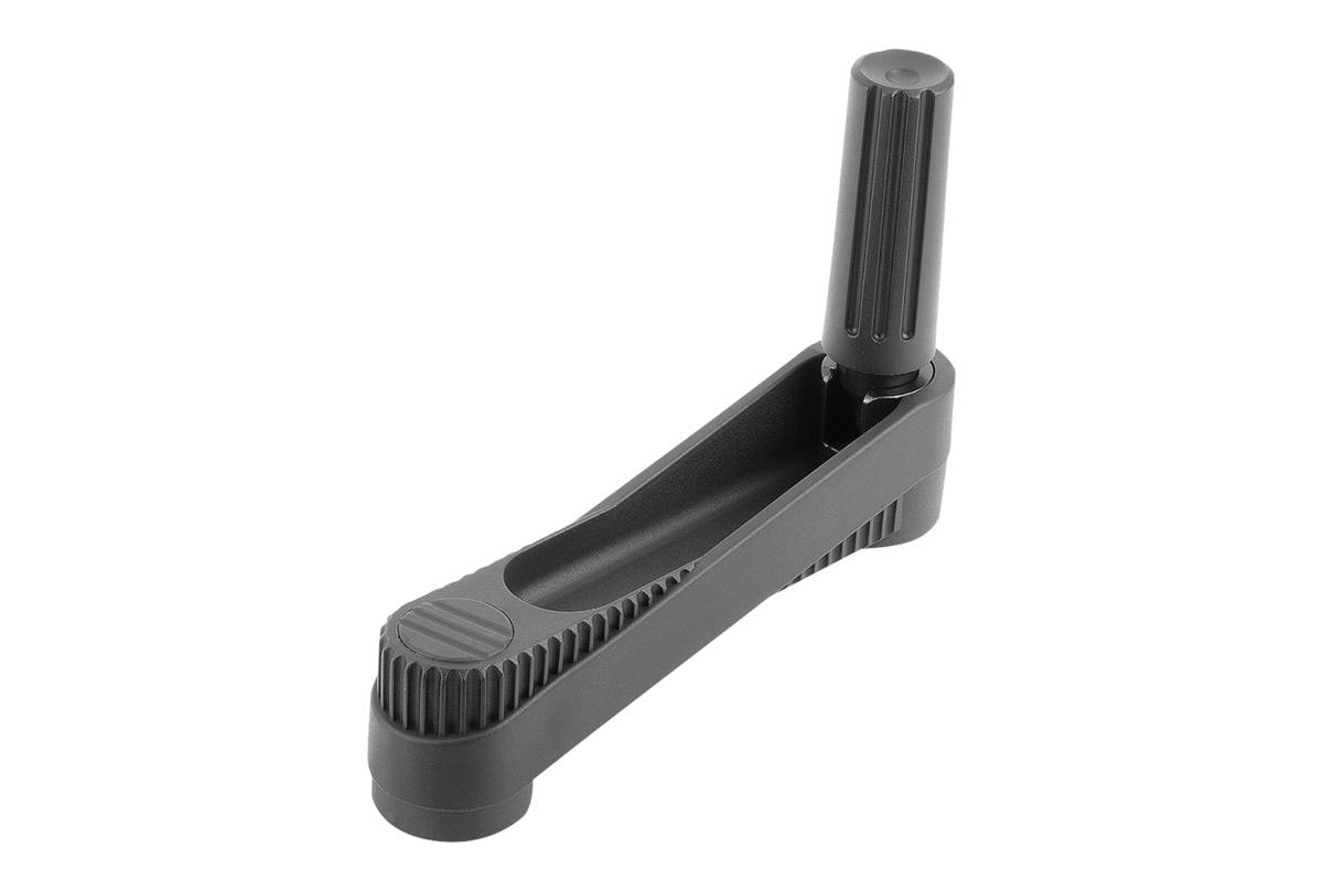 Norelem 06500-0131204, Handkurbel Passbohrung mit Nut, Thermoplast, schwarzgrau-0