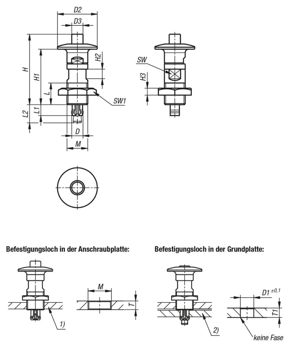 Norelem 03192-30-196, Sperrbolzen Edelstahl, blank-1