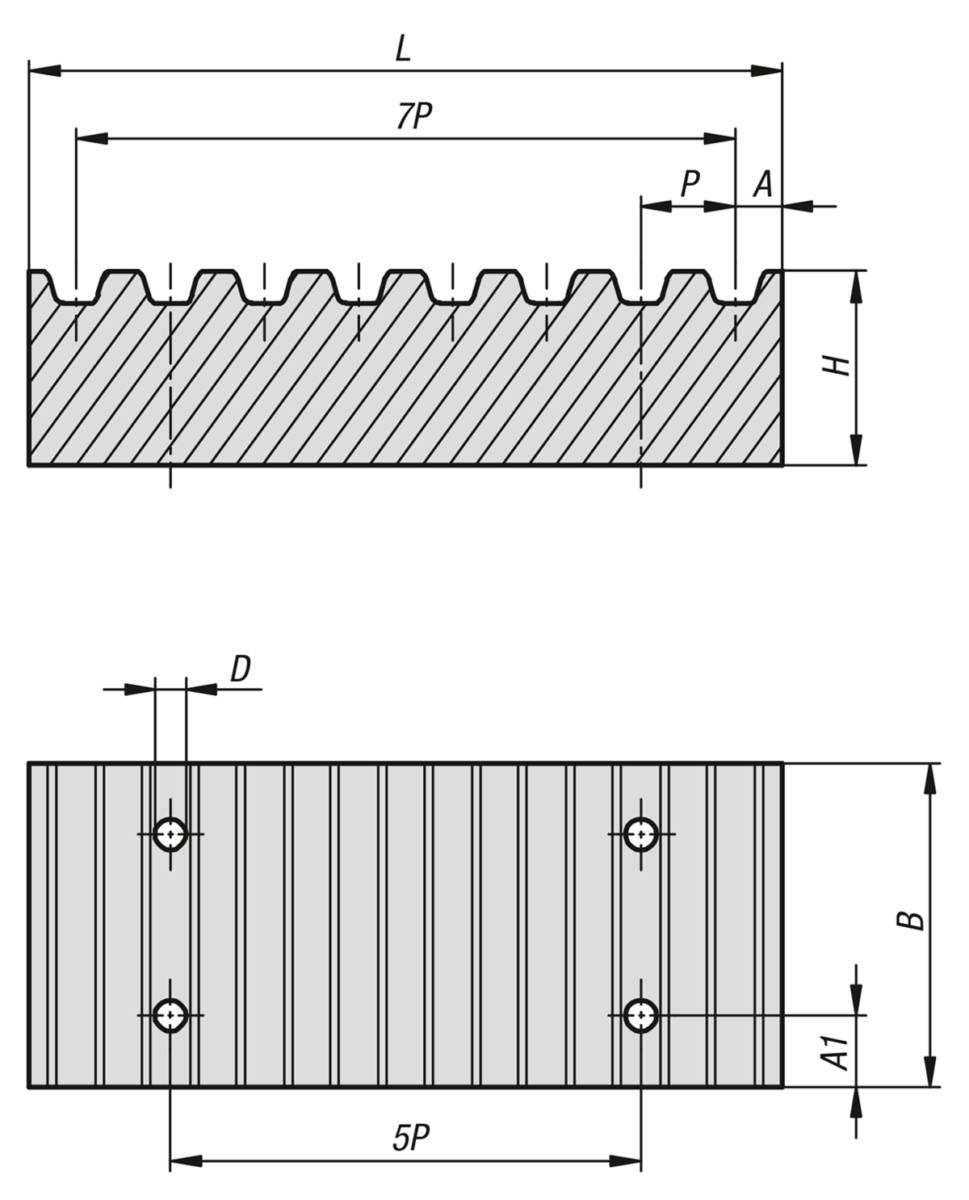 Norelem 22012-10321, Klemmplatte Für Zahnriemen Aluminium, blank-1