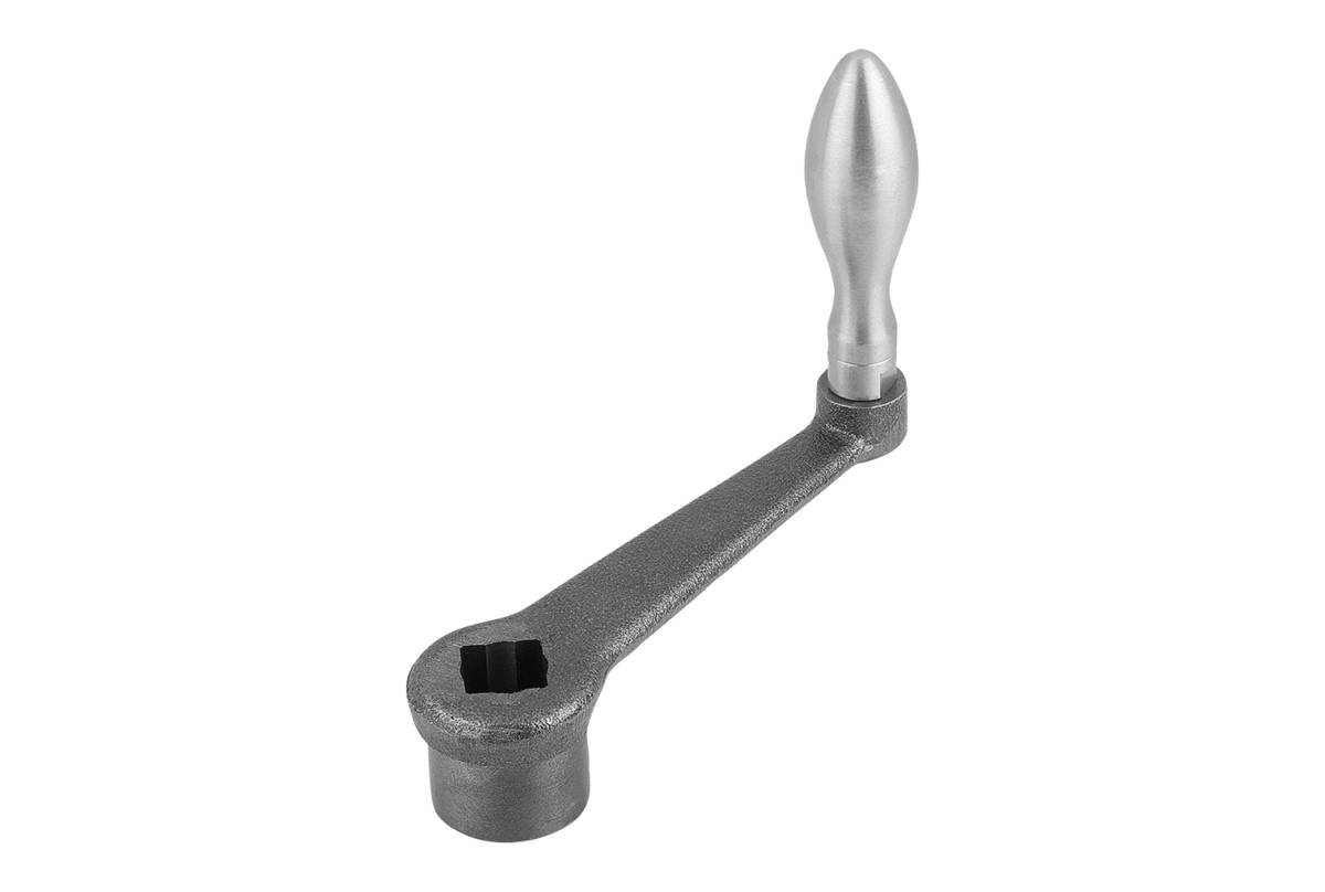 Norelem 06490-206X10, Handkurbel Innenvierkant, Grauguss, gestrahlt-0