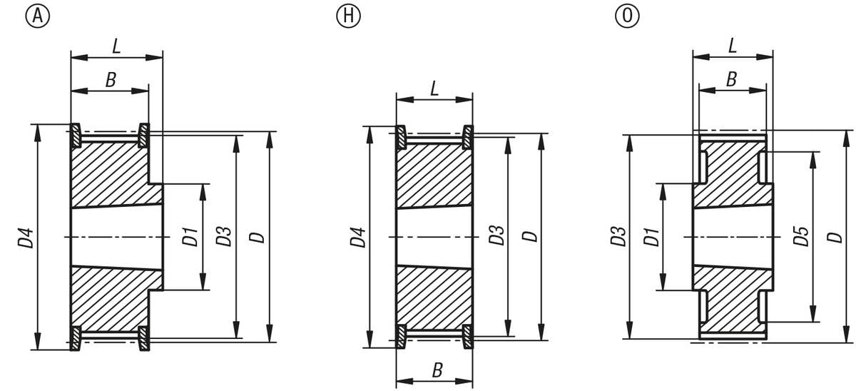 Norelem 22005-0515090, Zahnriemenscheibe Grauguss, phosphatiert-1
