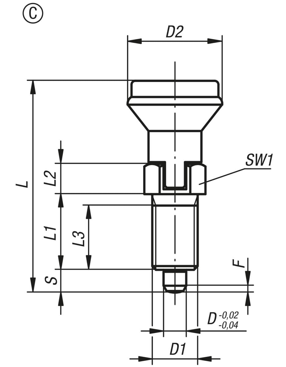 Norelem 03090-13206A5, Arretierbolzen mit Rastnut, Edelstahl, ungehärtet-1