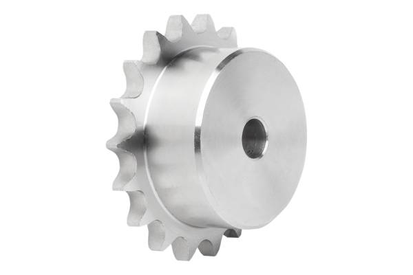 Norelem 22255-10120516015, Kettenrad einfach, Edelstahl, blank